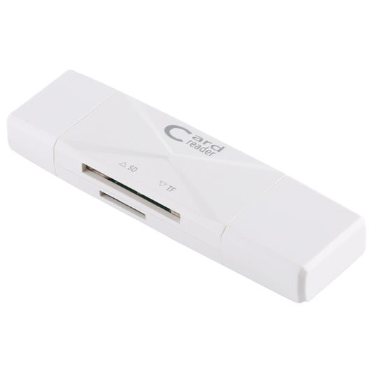 USB-C / Type-C + SD + TF + Micro USB to USB 2.0 Card Reader (White) by buy2fix