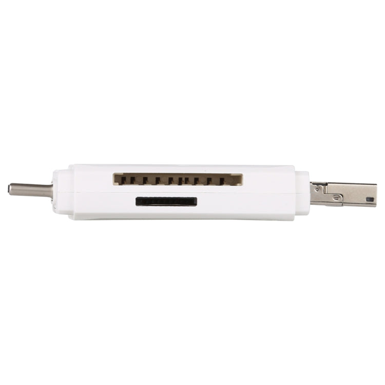 USB-C / Type-C + SD + TF + Micro USB to USB 2.0 Card Reader (White) by buy2fix