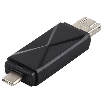 USB-C / Type-C + SD + TF + Micro USB to USB 3.0 Card Reader (Black) by buy2fix