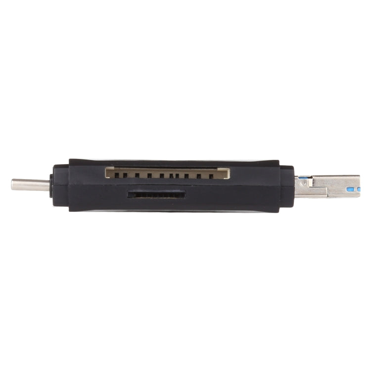 USB-C / Type-C + SD + TF + Micro USB to USB 3.0 Card Reader (Black) by buy2fix