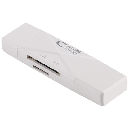 USB-C / Type-C + SD + TF + Micro USB to USB 3.0 Card Reader (White) by buy2fix
