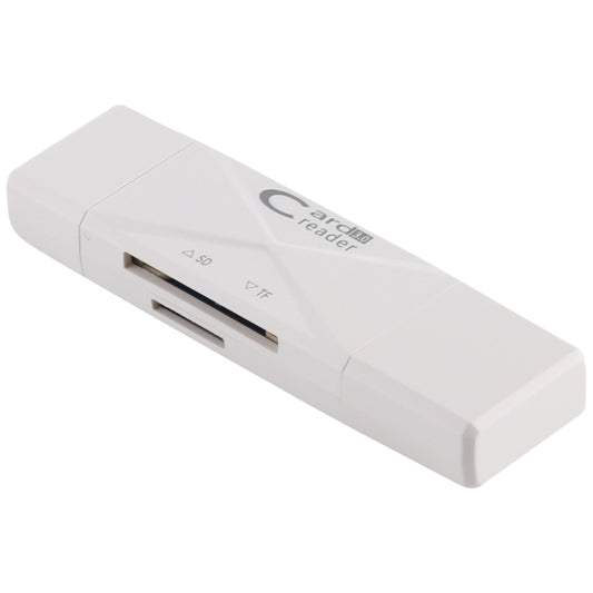 USB-C / Type-C + SD + TF + Micro USB to USB 3.0 Card Reader (White) by buy2fix