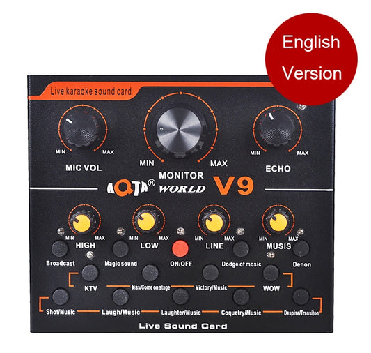 V9 Live Broadcasting Equipment Webcast Entertainment Streamer Sound Card - Microphone by buy2fix | Online Shopping UK | buy2fix
