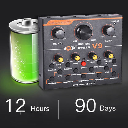 V9 Live Broadcasting Equipment Webcast Entertainment Streamer Sound Card - Microphone by buy2fix | Online Shopping UK | buy2fix