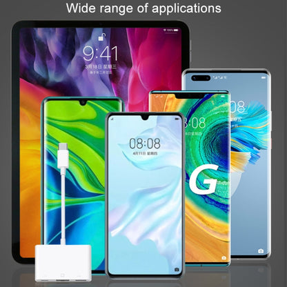 NK-107 TC 3 in 1 USB-C / Type-C Male to USB + Ethernet + Type-C Power Female Adapter by buy2fix