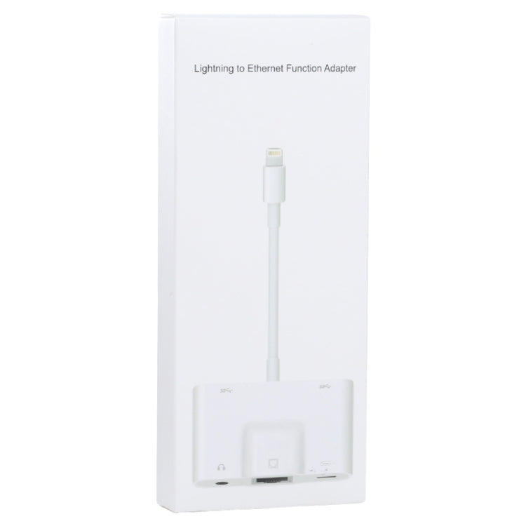 NK-1033 5 in 1 8 Pin Male to Dual USB + 3.5mm AUX + Ethernet + 8 Pin Power Female Adapter by buy2fix