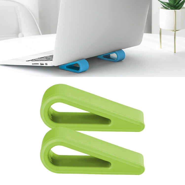 2 PCS Simple Notebook Computer Bracket Adjustable Height Increase Heat Dissipation Base Pad Holder (Green) - Laptop Stand by buy2fix | Online Shopping UK | buy2fix