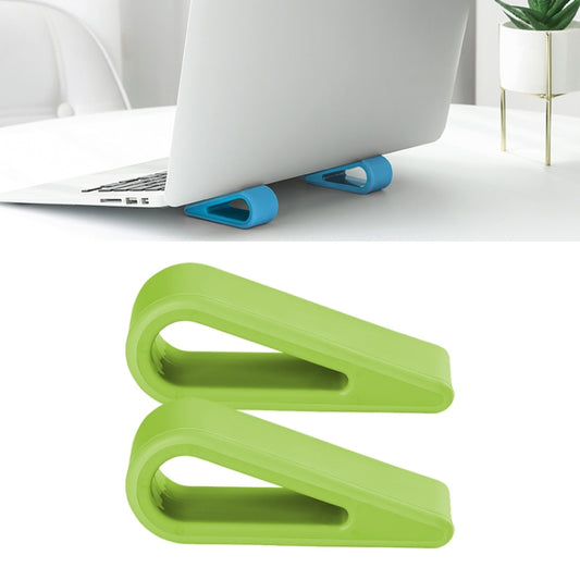 2 PCS Simple Notebook Computer Bracket Adjustable Height Increase Heat Dissipation Base Pad Holder (Green) - Laptop Stand by buy2fix | Online Shopping UK | buy2fix