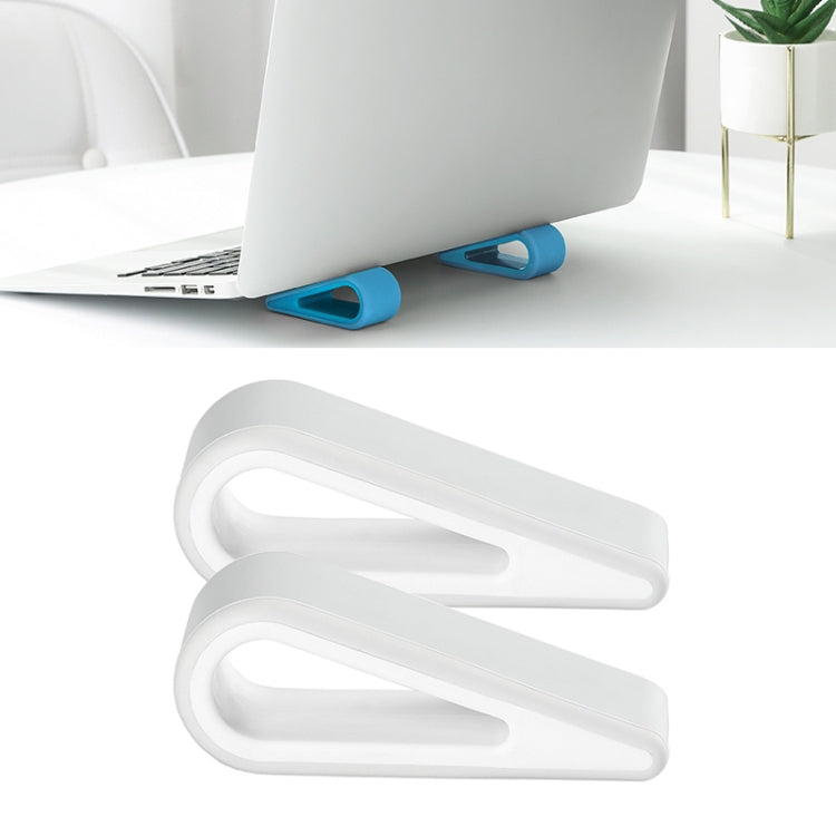 2 PCS Simple Notebook Computer Bracket Adjustable Height Increase Heat Dissipation Base Pad Holder (White) - Laptop Stand by buy2fix | Online Shopping UK | buy2fix