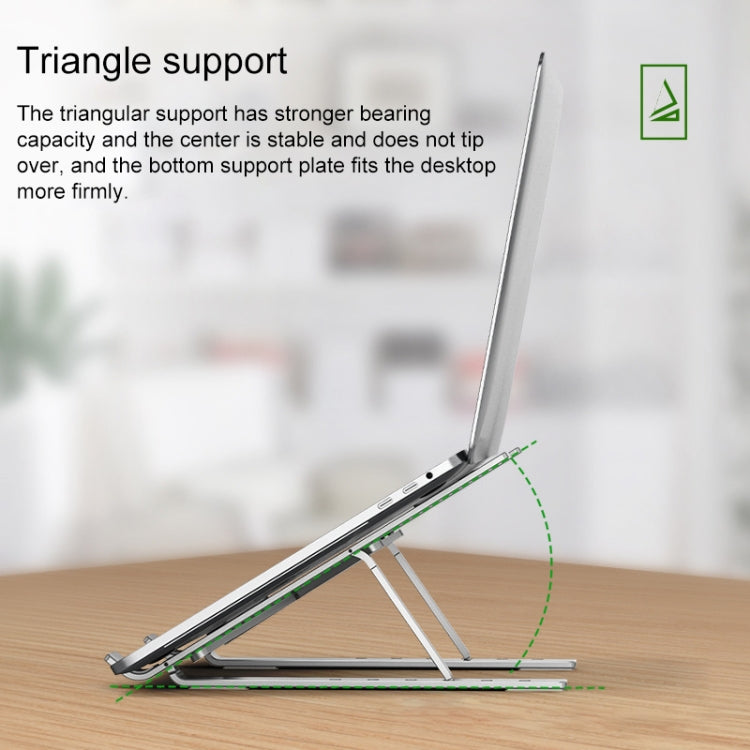 Portable Adjustable Laptop Stand Desktop Lifting Height Increase Rack Folding Heat Dissipation Holder, Style: Fan - Laptop Stand by buy2fix | Online Shopping UK | buy2fix