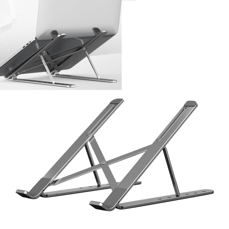 Portable Adjustable Laptop Stand Desktop Lifting Height Increase Rack Folding Heat Dissipation Holder, Style: Ordinary(Grey) - Laptop Stand by buy2fix | Online Shopping UK | buy2fix