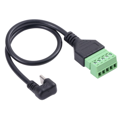 U-shaped Elbow USB-C / Type-C Male to 5 Pin Green Pluggable Terminal Solder-free Connector Cable by buy2fix