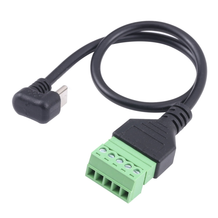 U-shaped Elbow USB-C / Type-C Male to 5 Pin Green Pluggable Terminal Solder-free Connector Cable by buy2fix