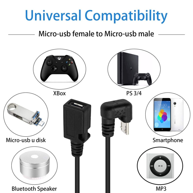 U-shaped Micro USB Male to Female Extension Cable by buy2fix