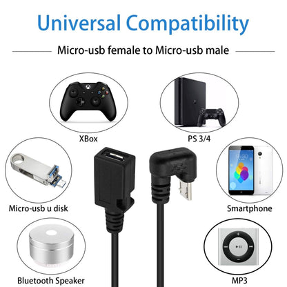 U-shaped Micro USB Male to Female Extension Cable by buy2fix