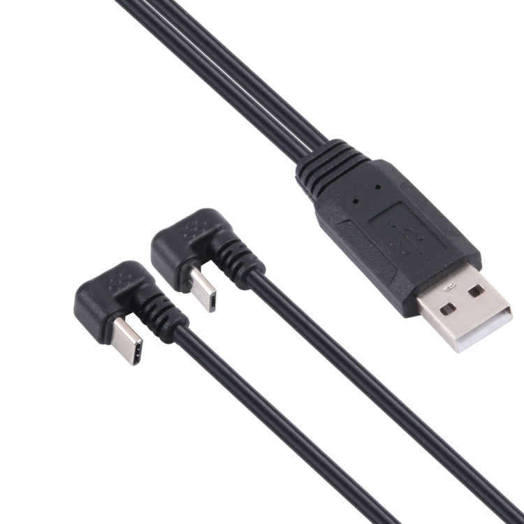 U-shaped USB-C / Type-C Male + Micro USB Male to USB Cable by buy2fix