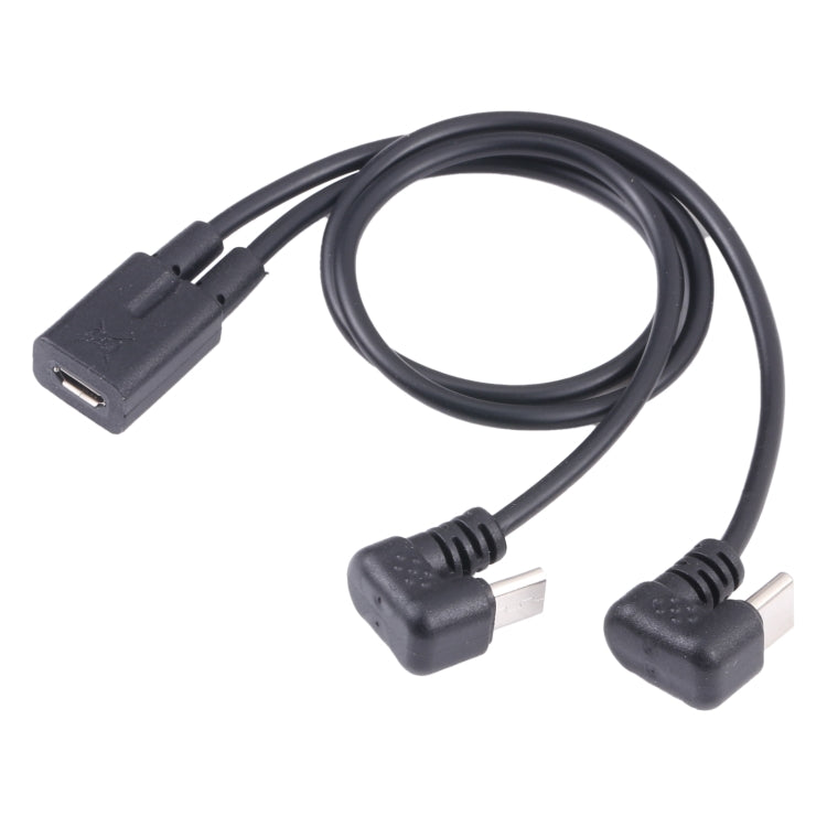 U-shaped USB-C / Type-C Male + Micro USB Male to Micro USB Female Cable by buy2fix