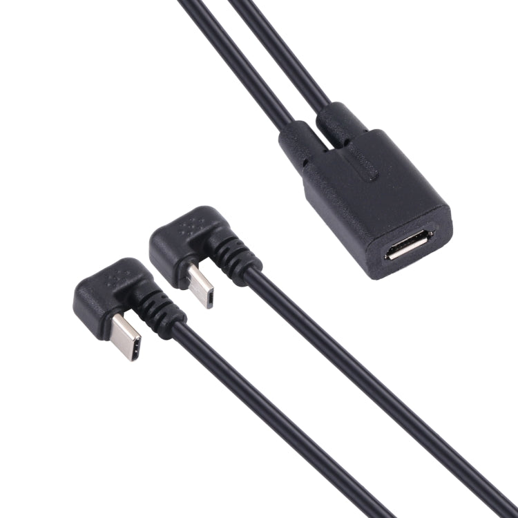 U-shaped USB-C / Type-C Male + Micro USB Male to Micro USB Female Cable by buy2fix