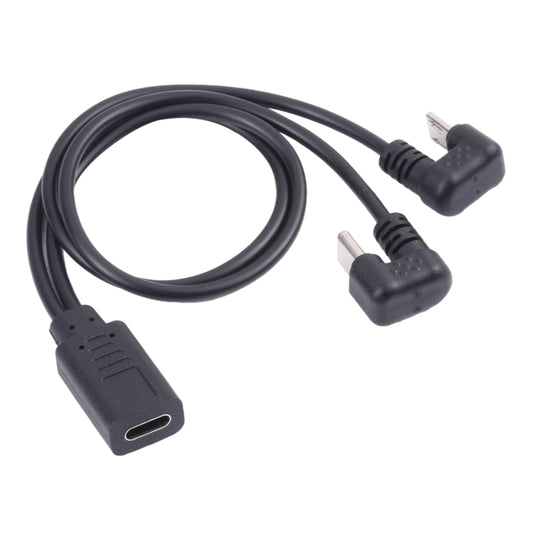 U-shaped USB-C / Type-C Male + Micro USB Male to USB-C / Type-C Female Cable by buy2fix