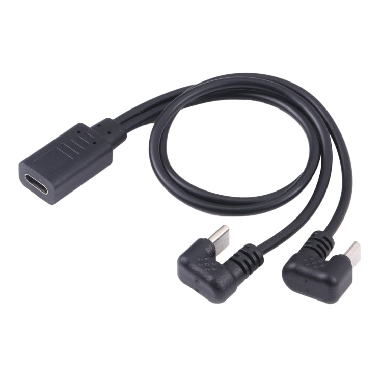 U-shaped USB-C / Type-C Male + Micro USB Male to USB-C / Type-C Female Cable by buy2fix