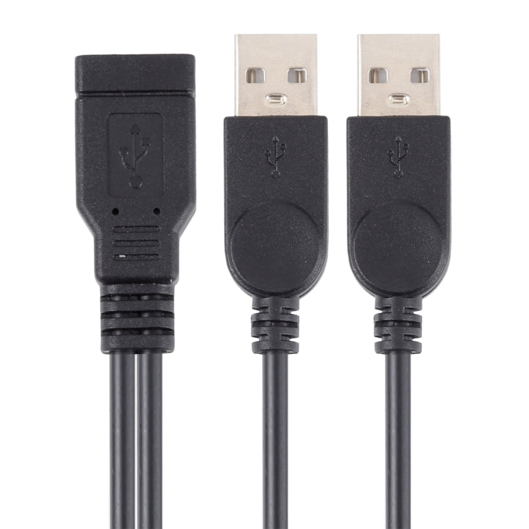USB Female to 2 USB Male Cable, Length: About 30cm - USB Cable by buy2fix | Online Shopping UK | buy2fix