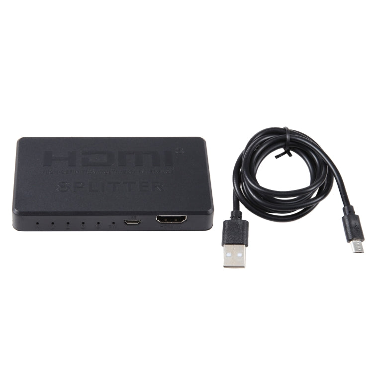 3D 4K HDMI Splitter Box, 1 Input x 4 Output, USB Power Supply(Black) - Splitter by buy2fix | Online Shopping UK | buy2fix