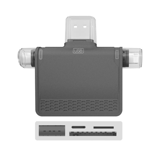 NK-939C 3 in 1 USB to USB-C / Type-C + 8PIN Multifunctional Docking Station (Grey) by buy2fix