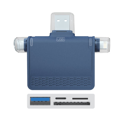NK-939C 3 in 1 USB to USB-C / Type-C + 8PIN Multifunctional Docking Station (Blue) by buy2fix