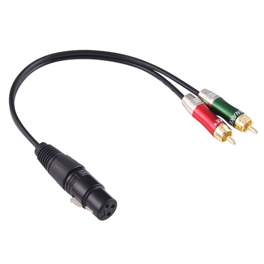 30cm Metal Head 3 Pin XLR CANNON Female to 2 RCA Male Audio Connector Adapter Cable for Microphone / Audio Equipment - Microphone Audio Cable & Connector by buy2fix | Online Shopping UK | buy2fix