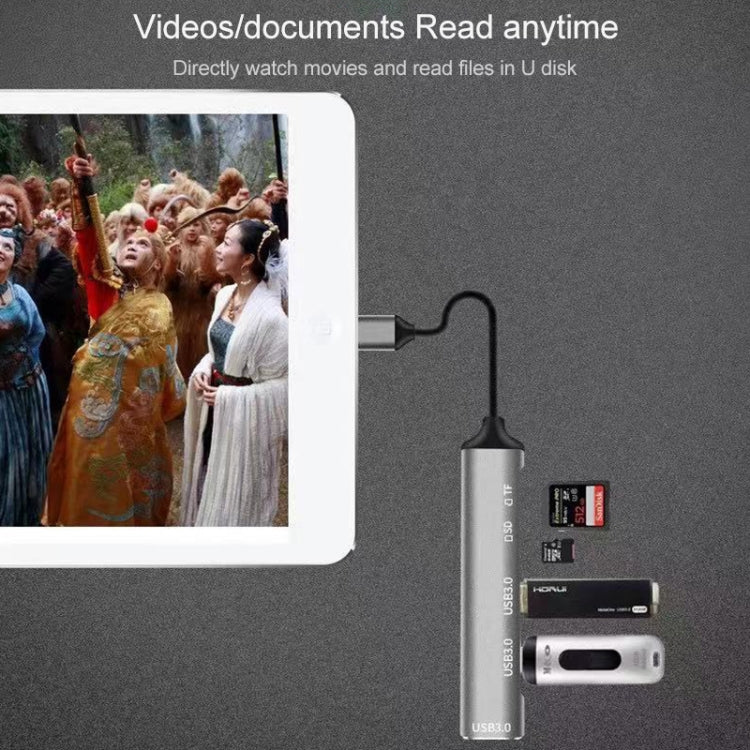 C-805 5 in 1 USB-C / Type-C to 3 USB 3.0 + TF / SD Card Reader Adapter by buy2fix