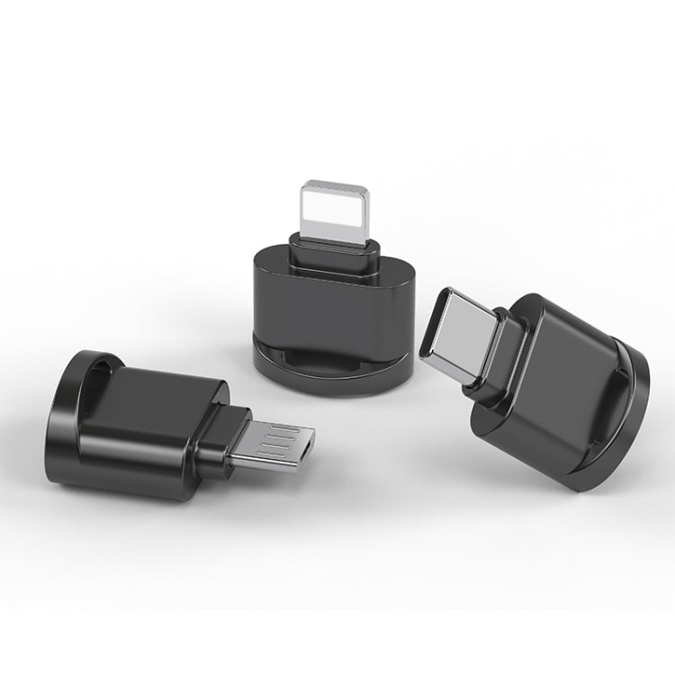 Micro USB to TF Card Adapter Mini TF Card Reader(Black) by buy2fix