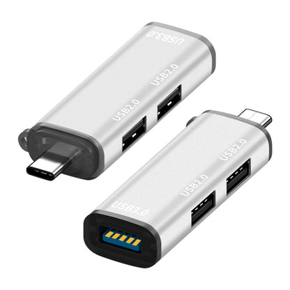 ADS-302C 3 In 1 Multi-function Type-C / USB-C HUB Docking Station (Silver) by buy2fix