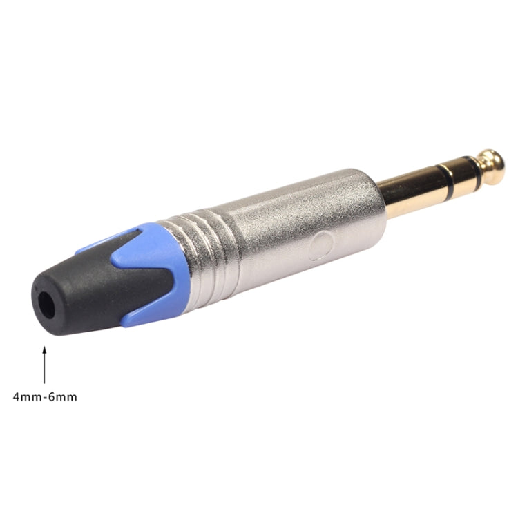 10 PCS TC203N 6.35mm Gold-plated Audio Stereo Connector Welding Plug - Microphone Audio Cable & Connector by buy2fix | Online Shopping UK | buy2fix