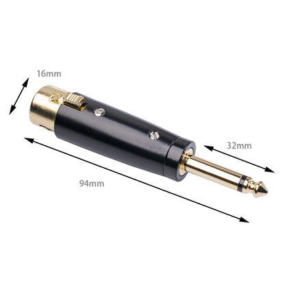 5 PCS LZ1167G 6.35mm Single Track Male Head to XRL Female Audio Adapter Plug (Black) - Microphone Audio Cable & Connector by buy2fix | Online Shopping UK | buy2fix