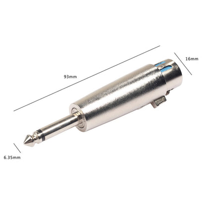 5 PCS LZ1167 6.35mm Single Track Male Head to XRL Female Audio Adapter Plug (Silver) - Microphone Audio Cable & Connector by buy2fix | Online Shopping UK | buy2fix