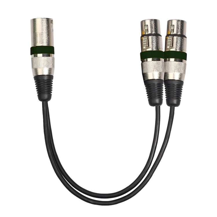 2055MFF-03 2 In1 XLR Male to Double Female Microphone Audio Cable, Length: 0.3m(Black) - Microphone Audio Cable & Connector by buy2fix | Online Shopping UK | buy2fix