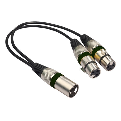 2055MFF-03 2 In1 XLR Male to Double Female Microphone Audio Cable, Length: 0.3m(Black) - Microphone Audio Cable & Connector by buy2fix | Online Shopping UK | buy2fix