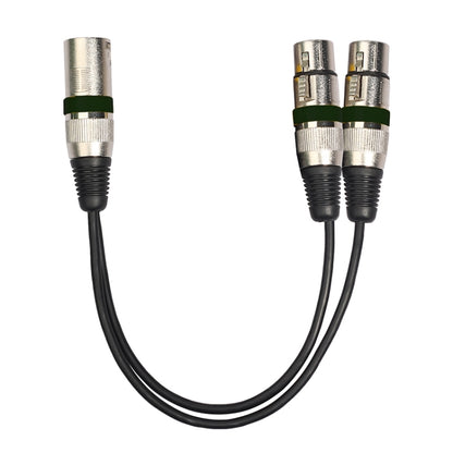 2055MFF-03 2 In1 XLR Male to Double Female Microphone Audio Cable, Length: 0.3m(Black) - Microphone Audio Cable & Connector by buy2fix | Online Shopping UK | buy2fix