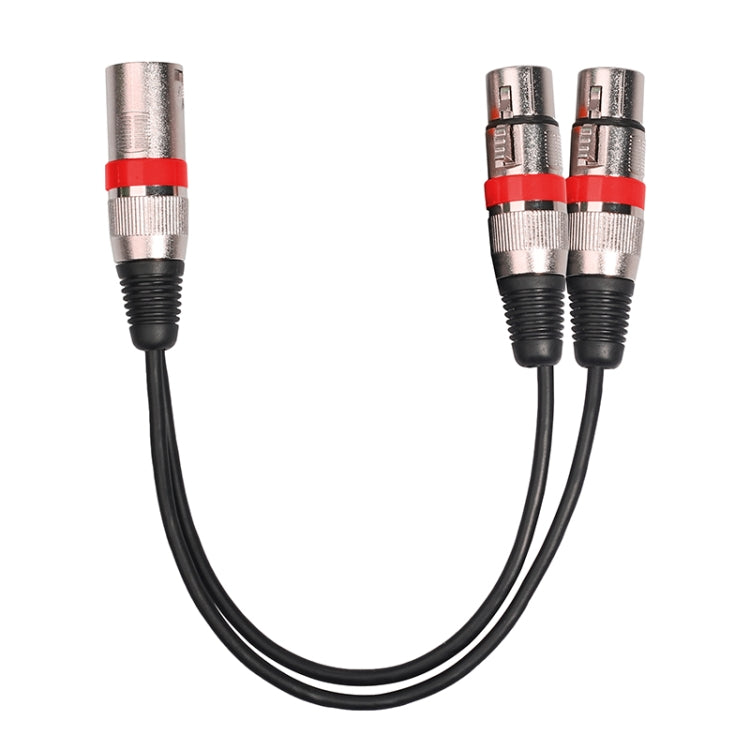 2055MFF-03 2 In1 XLR Male to Double Female Microphone Audio Cable, Length: 0.3m(Red) - Microphone Audio Cable & Connector by buy2fix | Online Shopping UK | buy2fix