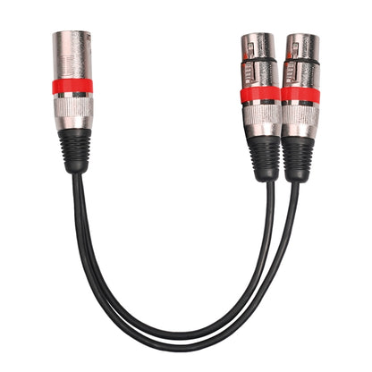 2055MFF-03 2 In1 XLR Male to Double Female Microphone Audio Cable, Length: 0.3m(Red) - Microphone Audio Cable & Connector by buy2fix | Online Shopping UK | buy2fix