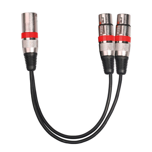 2055MFF-03 2 In1 XLR Male to Double Female Microphone Audio Cable, Length: 0.3m(Red) - Microphone Audio Cable & Connector by buy2fix | Online Shopping UK | buy2fix