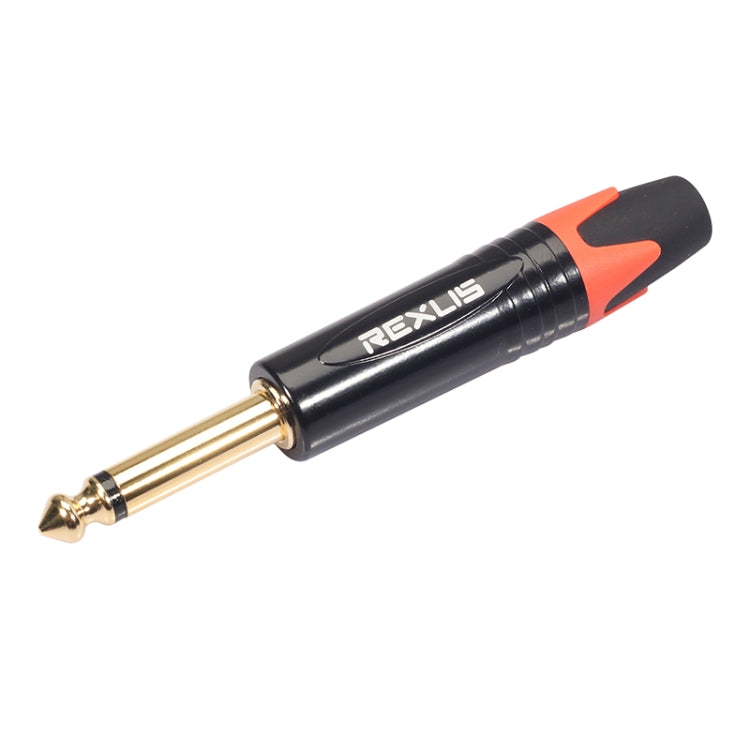 10 PCS TC202 6.35mm Gold-plated Mono Sound Welding Audio Adapter Plug(Orange) - Microphone Audio Cable & Connector by buy2fix | Online Shopping UK | buy2fix