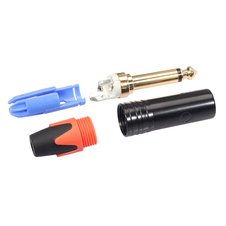 10 PCS TC202 6.35mm Gold-plated Mono Sound Welding Audio Adapter Plug(Orange) - Microphone Audio Cable & Connector by buy2fix | Online Shopping UK | buy2fix