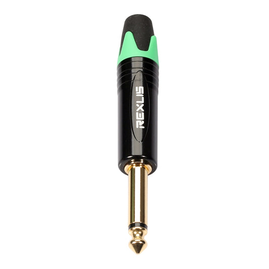 10 PCS TC202 6.35mm Gold-plated Mono Sound Welding Audio Adapter Plug(Green) - Microphone Audio Cable & Connector by buy2fix | Online Shopping UK | buy2fix