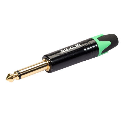 10 PCS TC202 6.35mm Gold-plated Mono Sound Welding Audio Adapter Plug(Green) - Microphone Audio Cable & Connector by buy2fix | Online Shopping UK | buy2fix