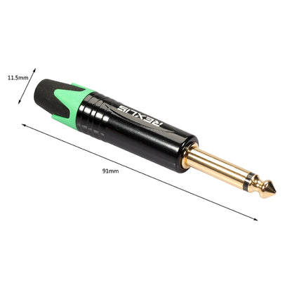 10 PCS TC202 6.35mm Gold-plated Mono Sound Welding Audio Adapter Plug(Green) - Microphone Audio Cable & Connector by buy2fix | Online Shopping UK | buy2fix