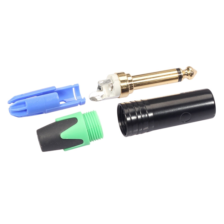 10 PCS TC202 6.35mm Gold-plated Mono Sound Welding Audio Adapter Plug(Green) - Microphone Audio Cable & Connector by buy2fix | Online Shopping UK | buy2fix