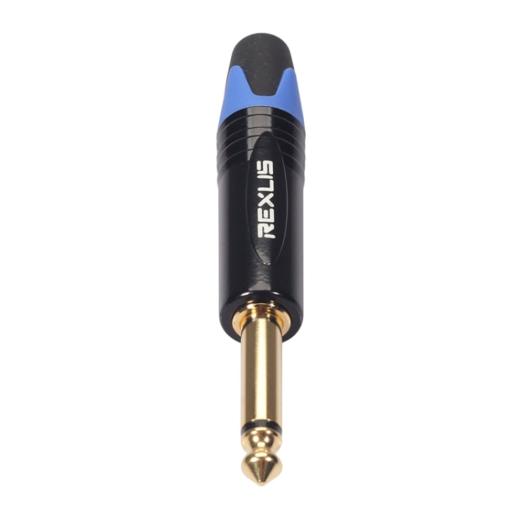10 PCS TC202 6.35mm Gold-plated Mono Sound Welding Audio Adapter Plug(Blue) - Microphone Audio Cable & Connector by buy2fix | Online Shopping UK | buy2fix