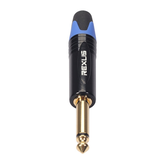 10 PCS TC202 6.35mm Gold-plated Mono Sound Welding Audio Adapter Plug(Blue) - Microphone Audio Cable & Connector by buy2fix | Online Shopping UK | buy2fix