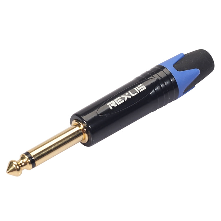 10 PCS TC202 6.35mm Gold-plated Mono Sound Welding Audio Adapter Plug(Blue) - Microphone Audio Cable & Connector by buy2fix | Online Shopping UK | buy2fix